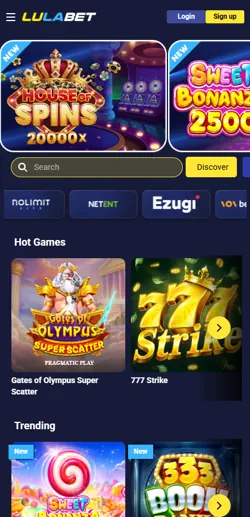 LulaBet app mockup